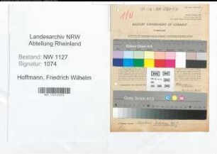 Entnazifizierung Friedrich Wilhelm Hoffmann , geb. 15.01.1896 (Architekt)
