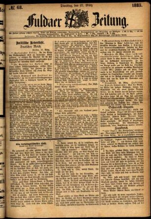 Ausgabe vom Dienstag, den 27. März 1883.