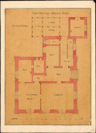 Sparkassengebäude Staufen; Grundriss 1. Stock
