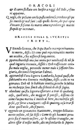 Oracoli Della S. Lvcretia Crotta.