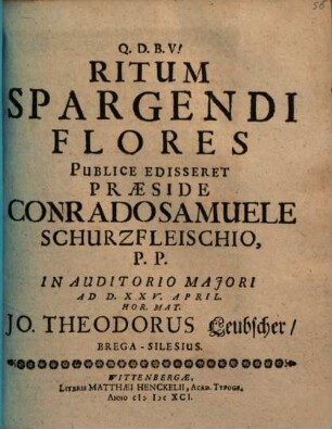 Ritum Spargendi Flores Publice