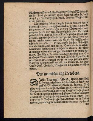Den neundten tag Octobris. - Den ein und dreissigsten tag Octobris.