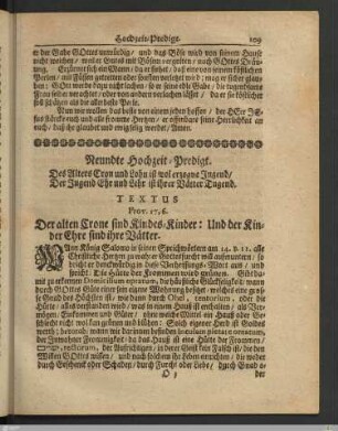 Neundte Hochzeit-Predigt.