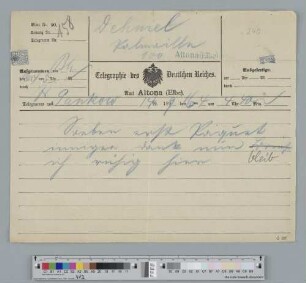 Telegramm an Richard Dehmel