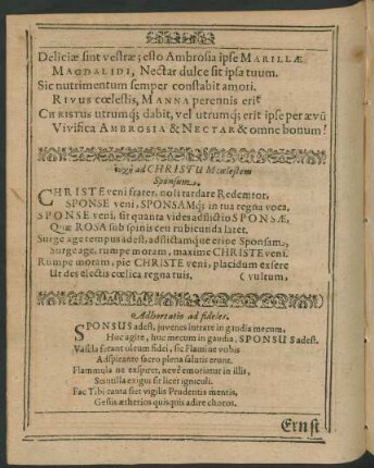 Adhortatio ad fideles.