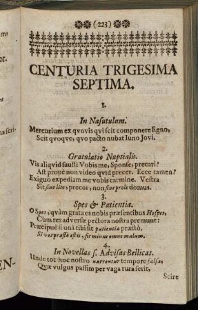 Centuria Trigesima Septima.