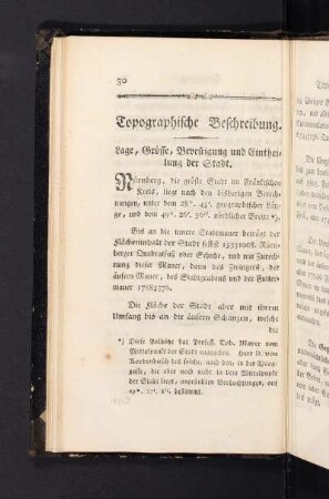 Lage, Größe, Bevestigung und Eintheilung der Stadt.