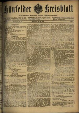 Ausgabe vom Donnerstag, den 26. Juli 1917.