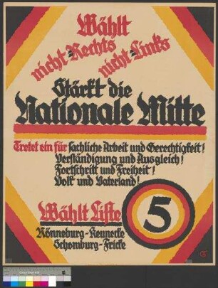 Wahlplakat der DDP zur Landtagswahl am 27. November 1927