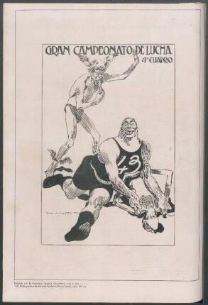 Gran campeonato de lucha [Caricatura] : 4° cuadro