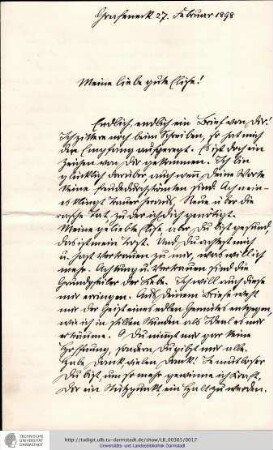 Brief vom 27.02.1898