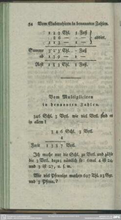 Vom Multipliciren in benannten Zahlen