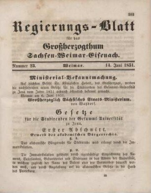 Nr. 23 : 14. Juni 1851