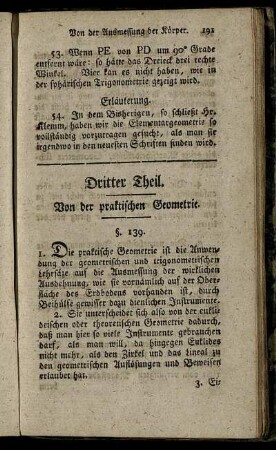 Dritter Theil. Von der praktischen Geometrie.