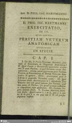 Exercitatio, De Iis, Quae Contra Peritiam Veterum Anatomicam Afferuntur In Specie