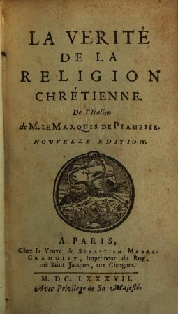 La verité de la religion chrétienne