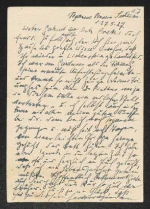 Brief von Felix Hollaender an Gerhart Hauptmann und Margarete Hauptmann