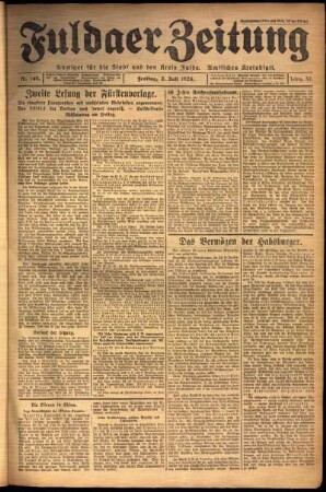 Ausgabe vom Freitag, den 02. Juli 1926.