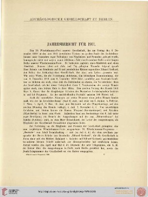 Jahresbericht für 1911