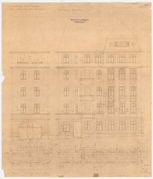 Siedlung Haeselerstraße, Berlin-Charlottenburg: Block 16, Haeselerstraße 1-7c/Königin-Elisabeth-Straße 33-37: Teilansicht Haeselerstraße 1:50