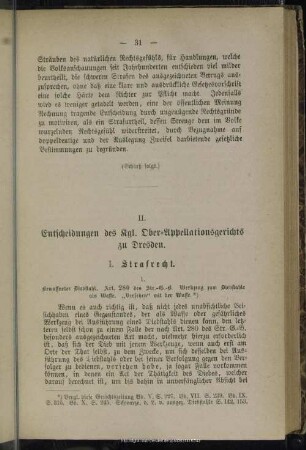 II. Entscheidungen des Kgl. Ober-Appellationsgerichts zu Dresden