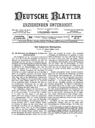 Der botanische Schulgarten : (Fortsetzung)