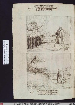 Gott erscheint Moses in einem brennenden Dornenbusch.