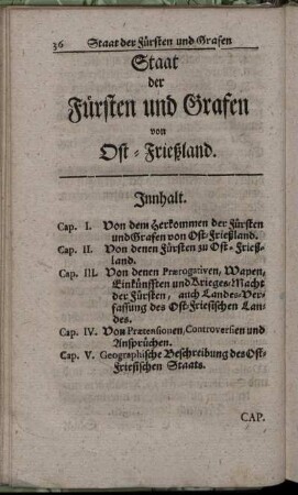 Staat der Fürsten und Grafen von Ost-Frießland.