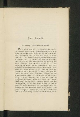 Erster Abschnitt. Einleitung. Geschichtliche Skizze.