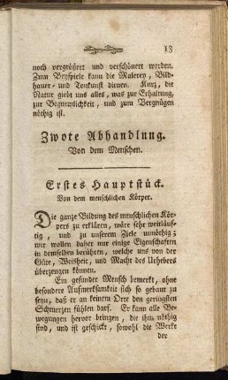 Zwote Abhandlung. Von dem Menschen.