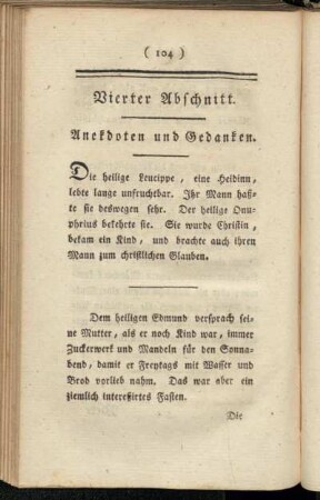 Vierter Abschnitt. Anekdoten und Gedanken.