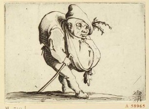Der Zwerg mit dem Spazierstock, Blatt 3 aus: Varie figure gobbi