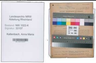 Entnazifizierung Anna Maria Kattenbach , geb. 15.06.1889 (Textilarbeiterin)