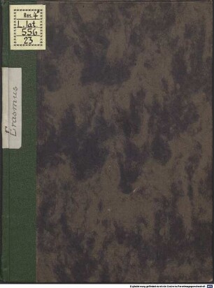 Erasmi Roterodami Libellus de constructione octo partium oratio[n]is