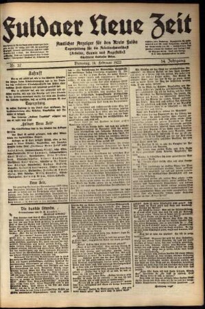 Ausgabe vom Dienstag, den 14. Februar 1922.