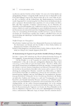 20. Kommentierung der Fragmente der griechischen Komödie (Freiburg)
