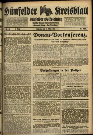 Zweite Ausgabe vom Samstag, den 12. März 1932.