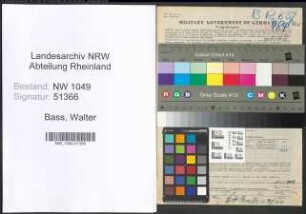Entnazifizierung Walter Bass , geb. 13.06.1899 (Maler)