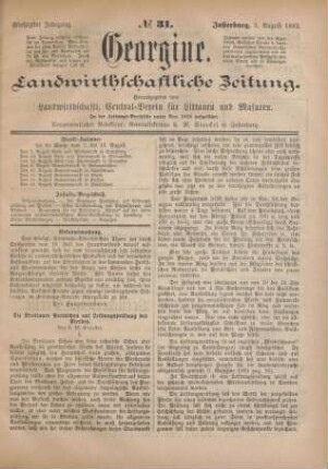 Fünfzigster Jahrgang. No. 31. Insterburg, 3. August 1882.