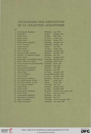 Catalogues des expositions de la collection Goudstikker