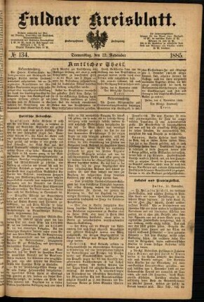 Ausgabe vom Donnerstag, den 12. November 1885.