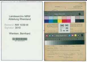 Entnazifizierung Bernhard Wienken , geb. 16.07.1889 (Kaufmann)