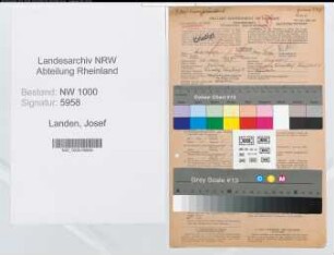 Entnazifizierung Josef Landen, geb. 20.03.1887 (Registrator)