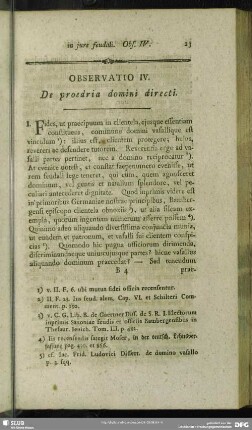 Observatio IV. De proedria domini directi