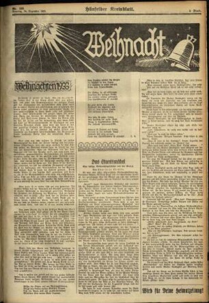 Zweite Ausgabe vom Sonntag, den 24. Dezember 1933.