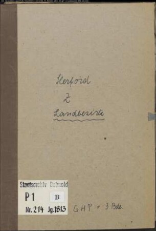 Zivilstandsregister der Mairie Herford, Kreis Herford (GHT 1813) (Gemeinde: Herford Landbezirk)