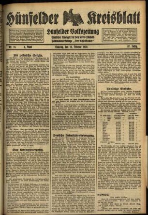 Dritte Ausgabe vom Samstag, den 13. Februar 1932.