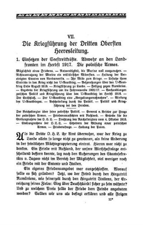 VII. Die Kriegführung der Dritten Obersten Heeresleitung.