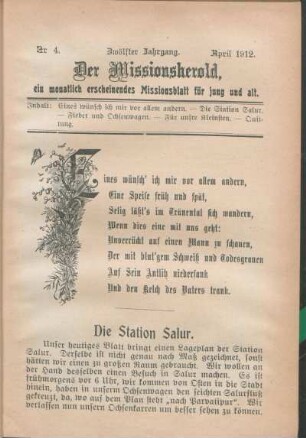 Nr 4. Zwölfter Jahrgang. April 1912.