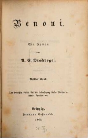 Benoni : Ein Roman, 3